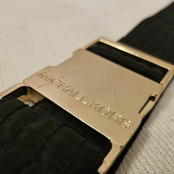 Michael Kors Black And Gold Elastic Waist Belt | Size Medium - Picture 5 of 7